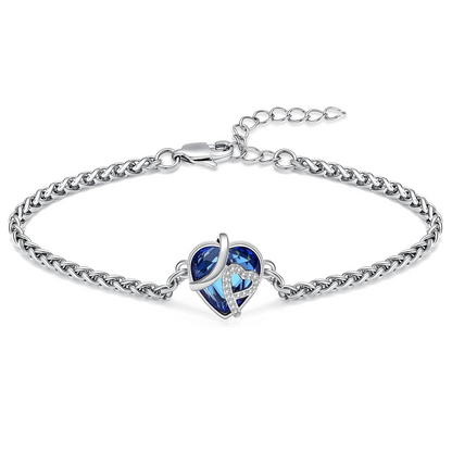Kristallen hart as-armband