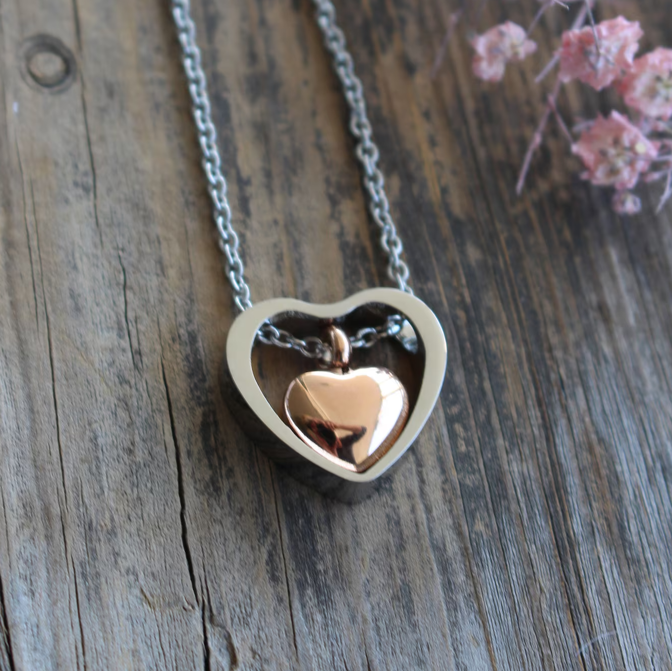Dubbel hart as-ketting